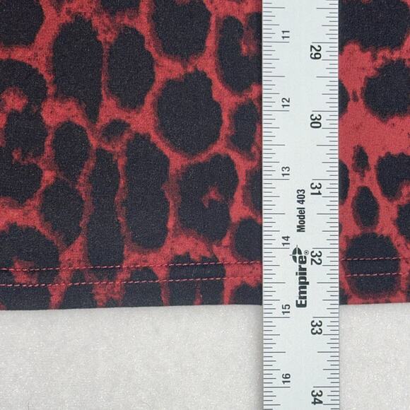 Women's Red and Black Cheetah Print Bodycon Mini Dress Sleeveless Size Medium - Picture 7 of 8